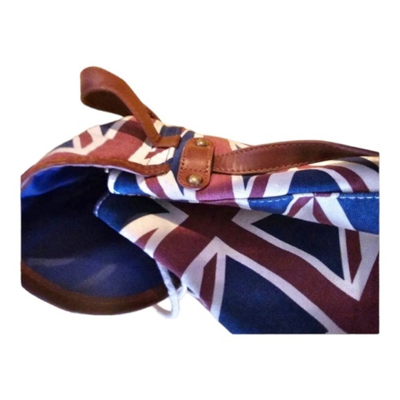 Union‎ Jack British England UK canvas faux leather red white & blue backpack main image 8
